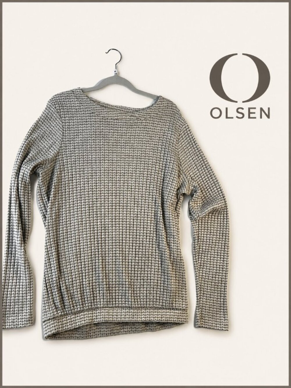 Olsen Textured Long Sleeve Sweater - Size Medium